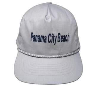 KC 5 Panel Hat Gray Blue OS Panama City Beach Rope Detail Snapback Adjustable